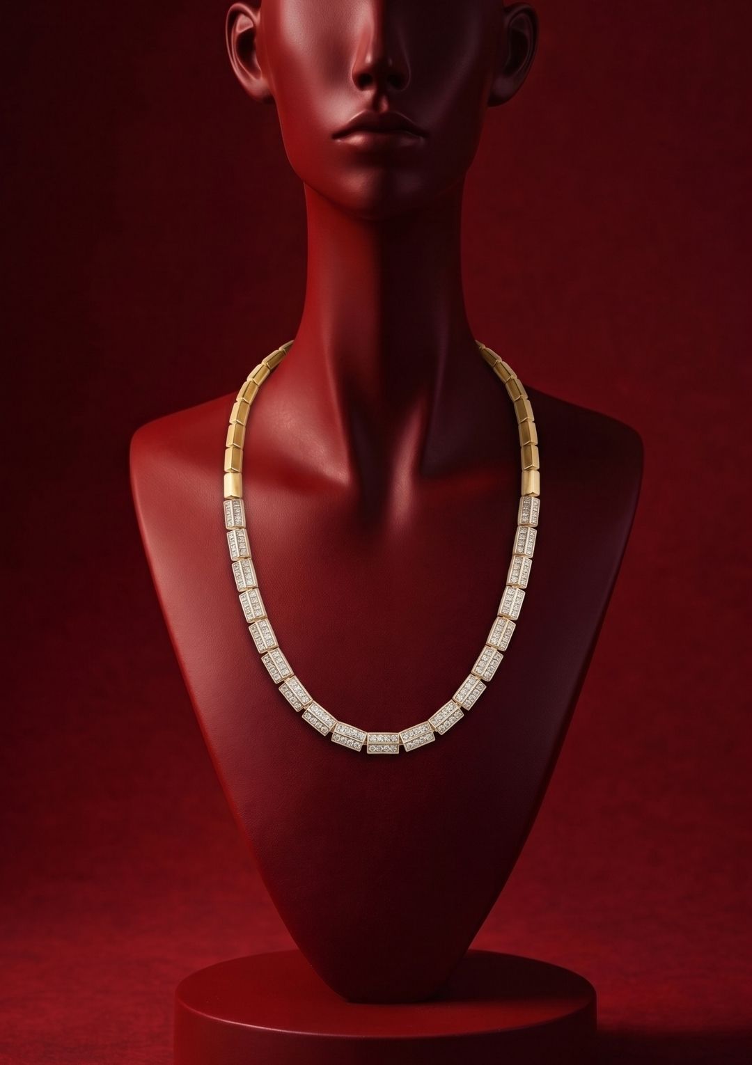 Gold Taş Detaylı Geometrik Kolye – Şık Kadın Kolye Modeli - Görsel 4