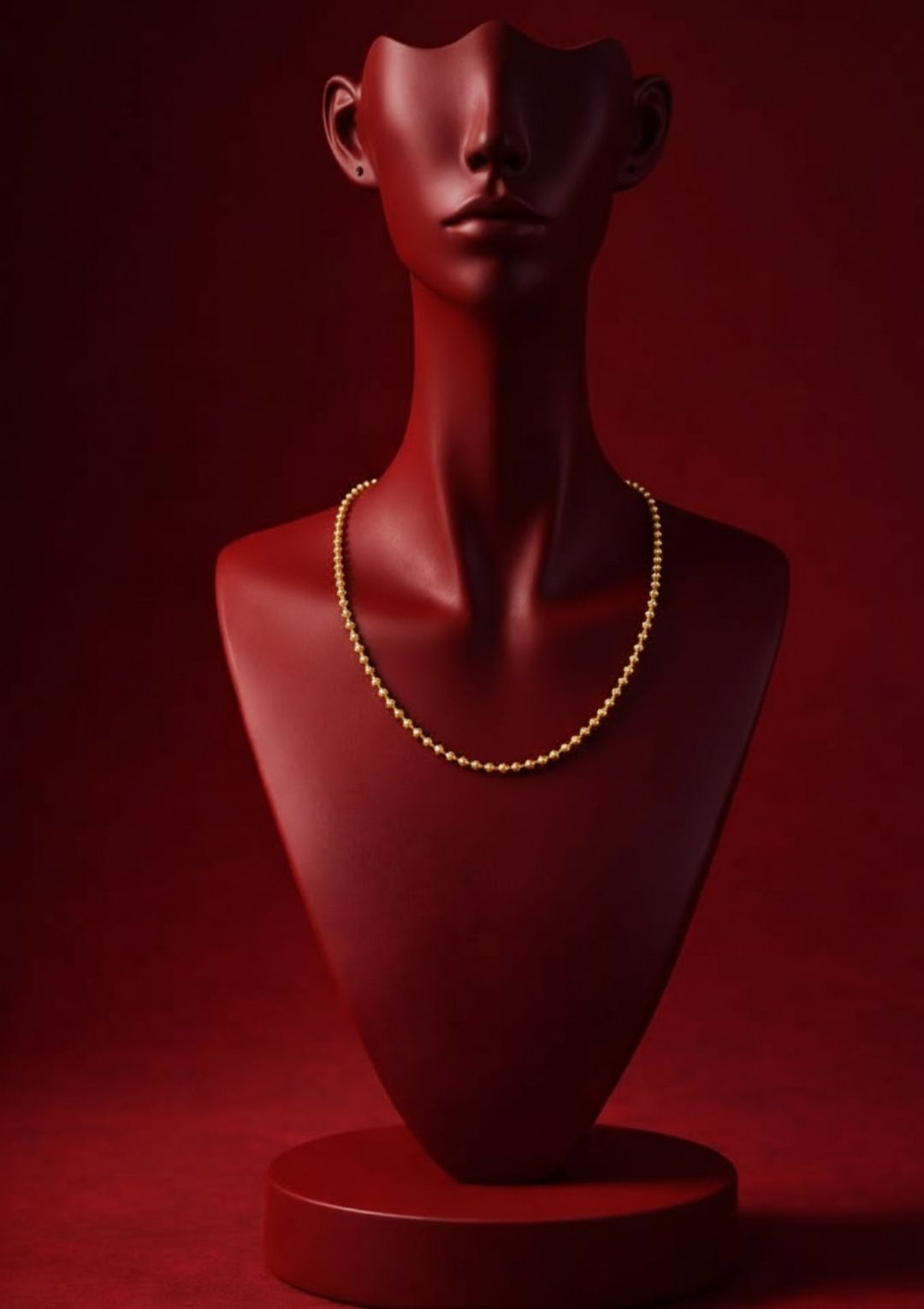 Gold Top Zincir Kolye – Minimal Boncuklu Kadın Kolye - Görsel 2