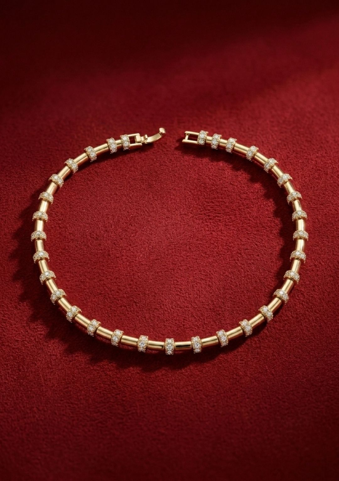 Zirkon Taş Detaylı Gold Zincir – Lüks Kadın Kolye Modeli