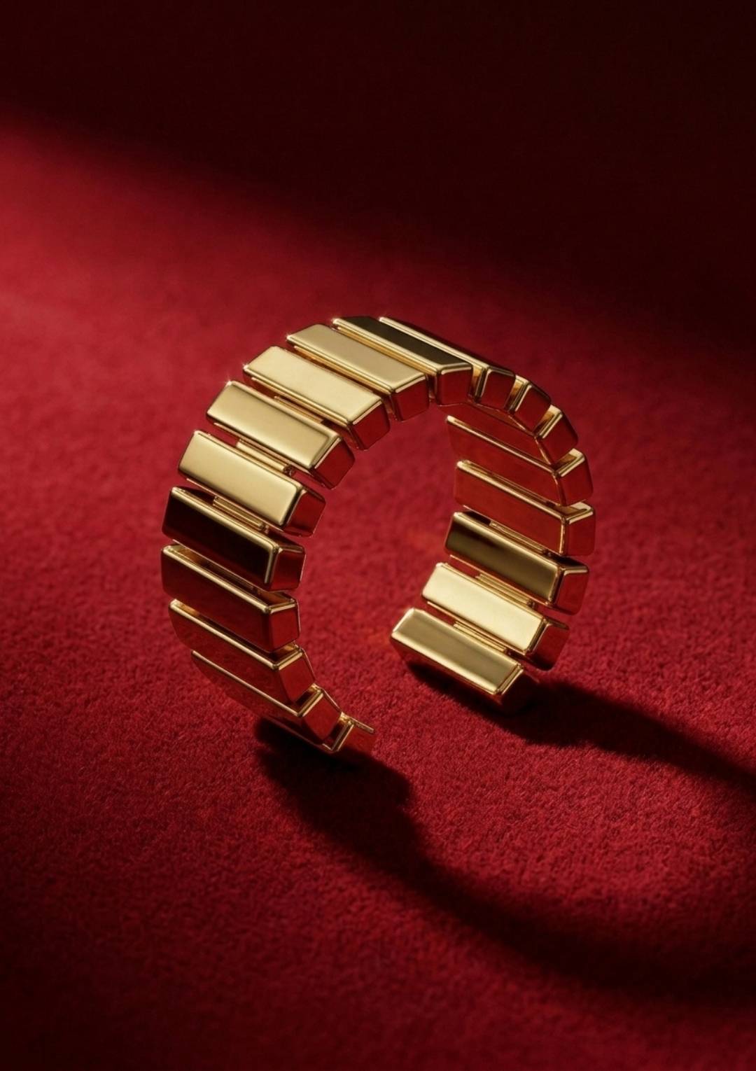Gold Geometrik Ayarlanabilir Kadın Çelik – Modern Minimal Statement Yüzük