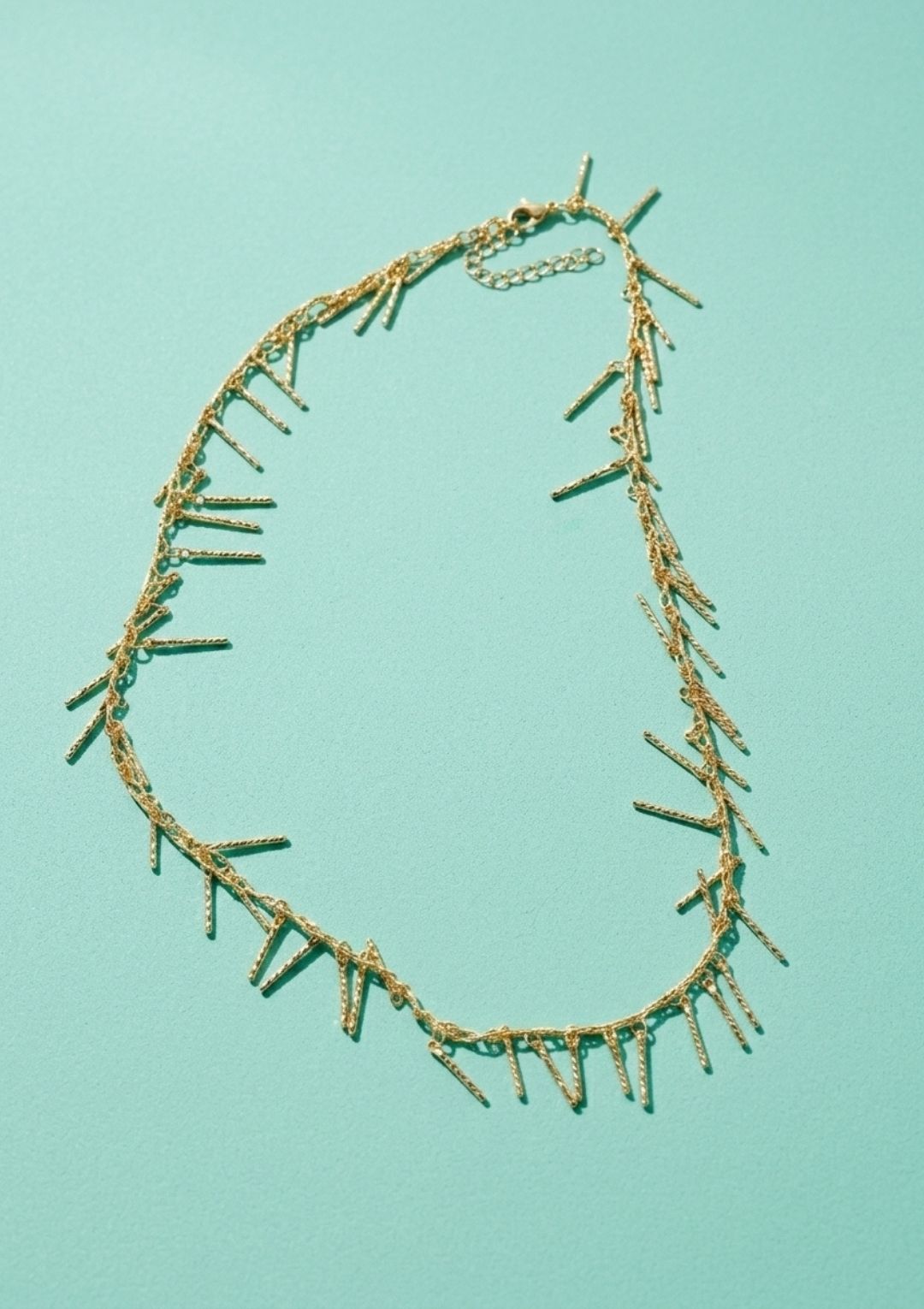 ZERA STEEL JEWELRY Saçaklı Gold Kolye - Görsel 4